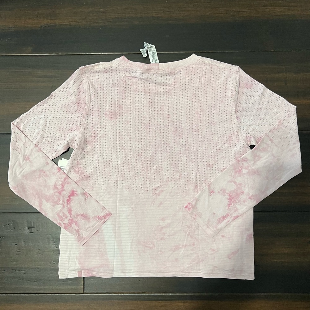 NWT Lululemon Train To Be Long Sleeve top pink/white tie dye RSPT size 6 - Picture 6 of 10